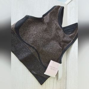 Victoria's Secret Seamless High-Neck Sports Bra Pink Shimmer XS